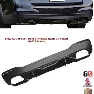 BMW 5 SERIES G30 G31 M PERFORMANCE REAR BUMPER DIFFUSER VALANCE MATTE BLACK -5D