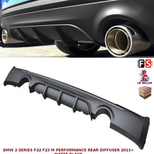 BMW 2 SERIES F22 F23 M-SPORT PERFORMANCE DUAL REAR DIFFUSER VALANCE MATTE BLACK