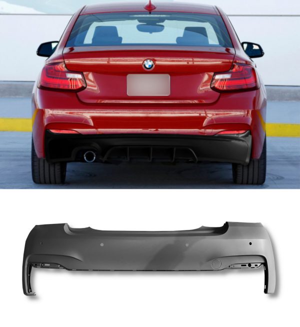 REAR BUMPER BODY KIT M SPORT KIT PRIMED FOR BMW 2 SERIES F22 F23 2014-2020 - Image 2