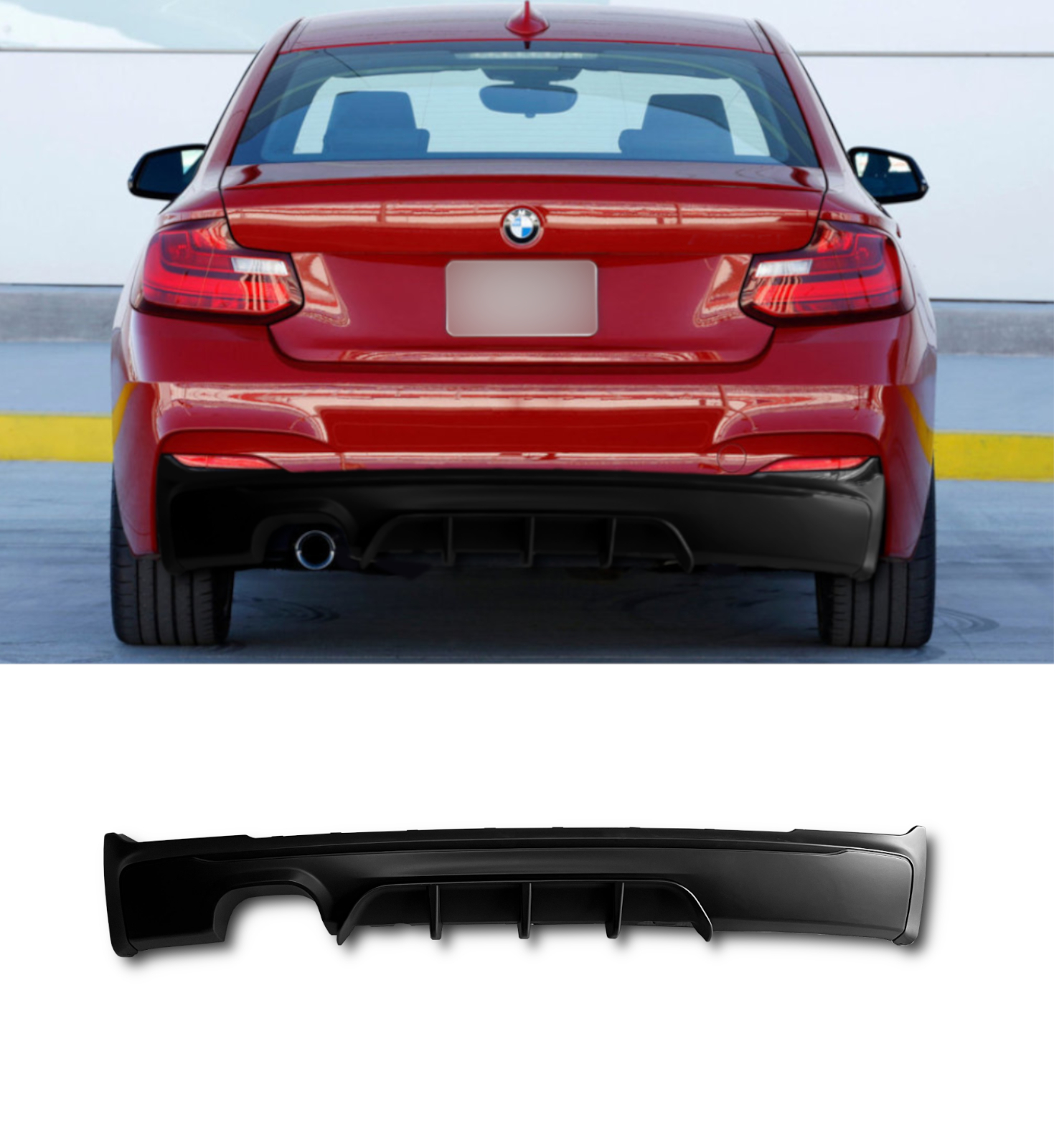 REAR BUMPER BODY KIT M SPORT KIT PRIMED FOR BMW 2 SERIES F22 F23 2014-2020 - Image 5