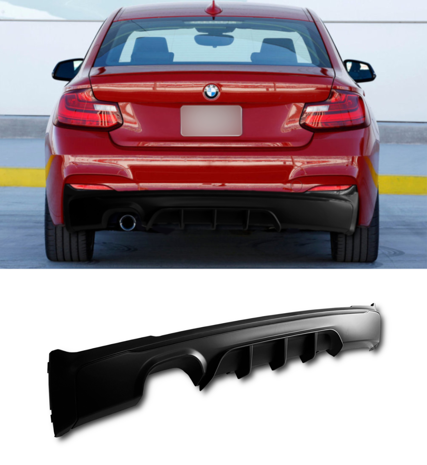 REAR BUMPER BODY KIT M SPORT KIT PRIMED FOR BMW 2 SERIES F22 F23 2014-2020 - Image 6