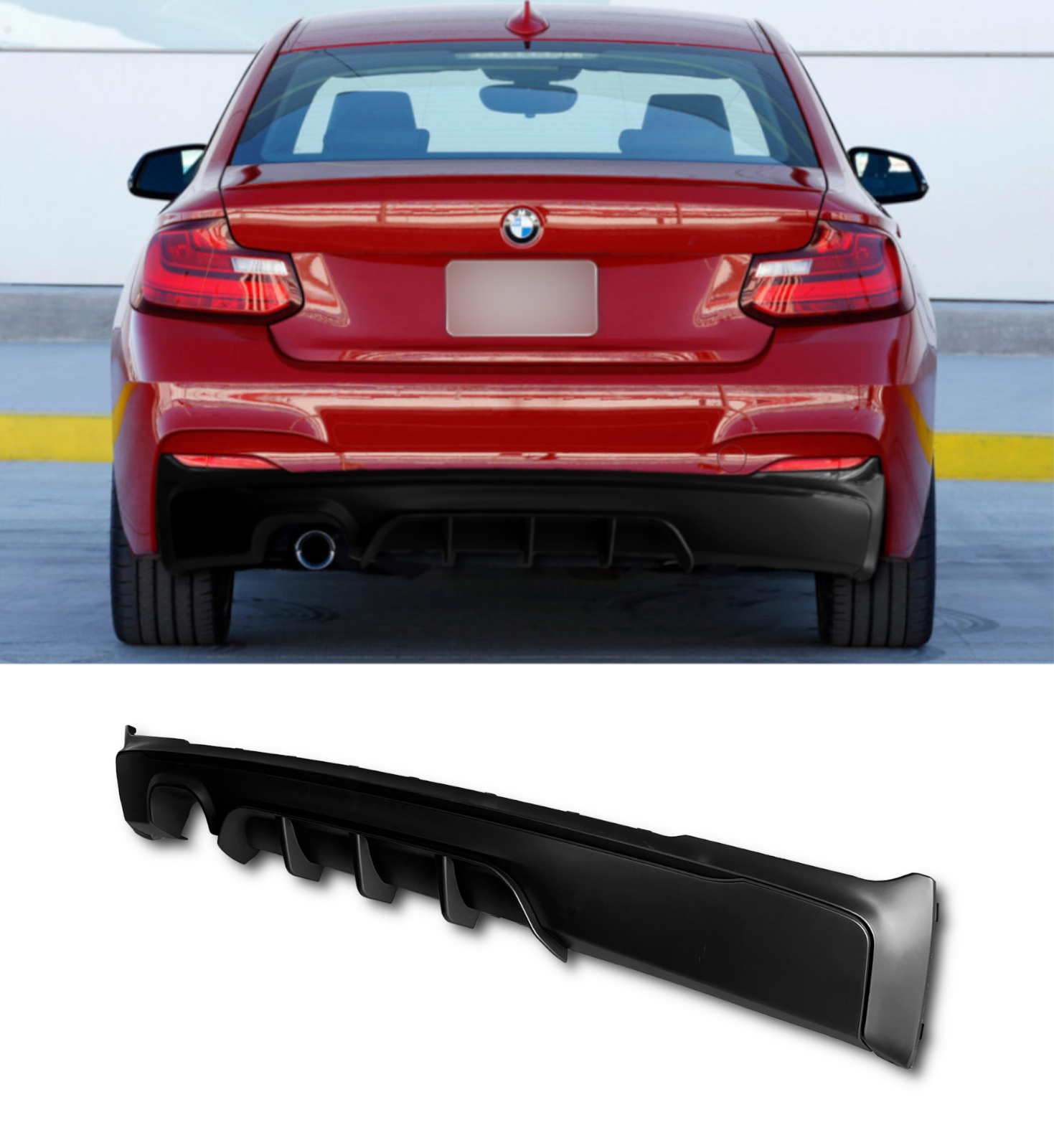 REAR BUMPER BODY KIT M SPORT KIT PRIMED FOR BMW 2 SERIES F22 F23 2014-2020 - Image 7