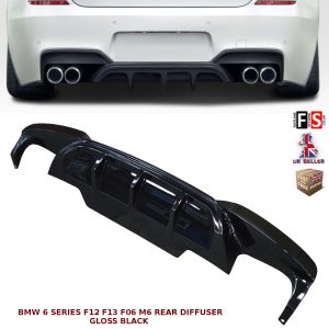 REAR DIFFUSER GLOSS BLACK FOR BMW 6 SERIES F12 F13 F06 M6 M SPORT 2011-2018
