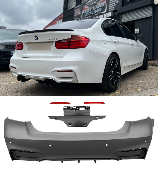 REAR BUMPER BODYKIT CONVERSION PRIMED F80 M3 LOOK FOR BMW F30 2012-2018