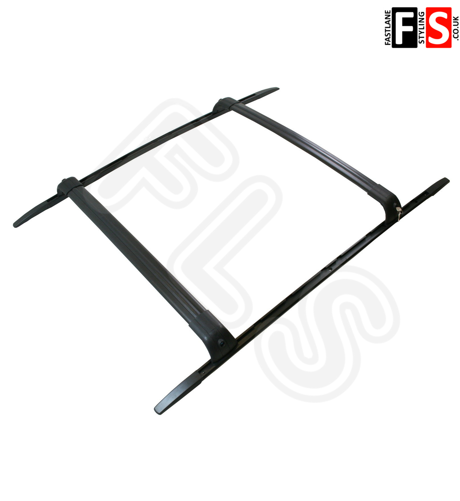 Full Black Roof Rack Rails & Cross Bars For Land Rover Discovery 3 & 4 – Anti-Theft Design