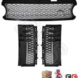 RANGE ROVER VOGUE L322 SUPERCHARGED 06-09 FRONT GRILLE & SIDE VENTS BLACK/SILVER