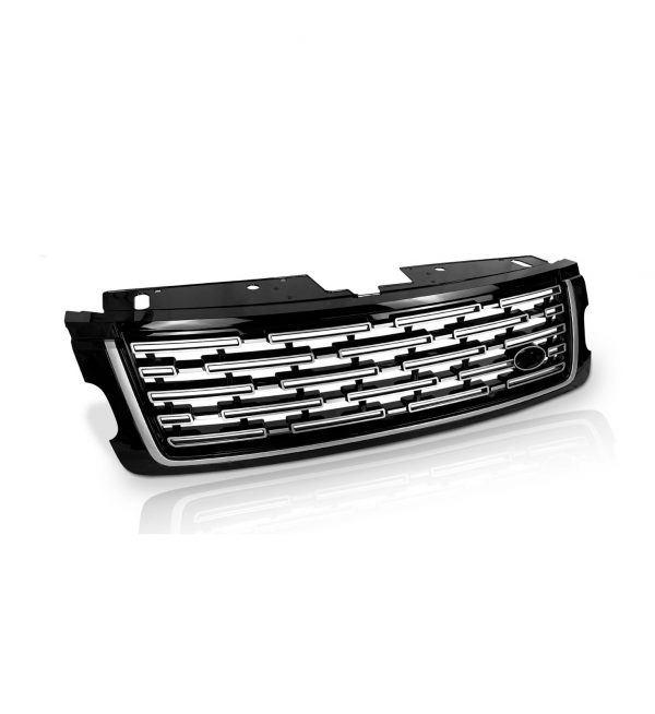FRONT GRILLE 2023+ LOOK GLOSS BLACK & SILVER FOR RANGE ROVER VOGUE L405 2018+ - Image 2
