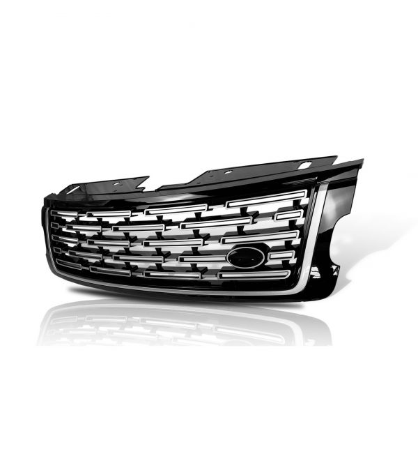 FRONT GRILLE 2023+ LOOK GLOSS BLACK & SILVER FOR RANGE ROVER VOGUE L405 2018+ - Image 3