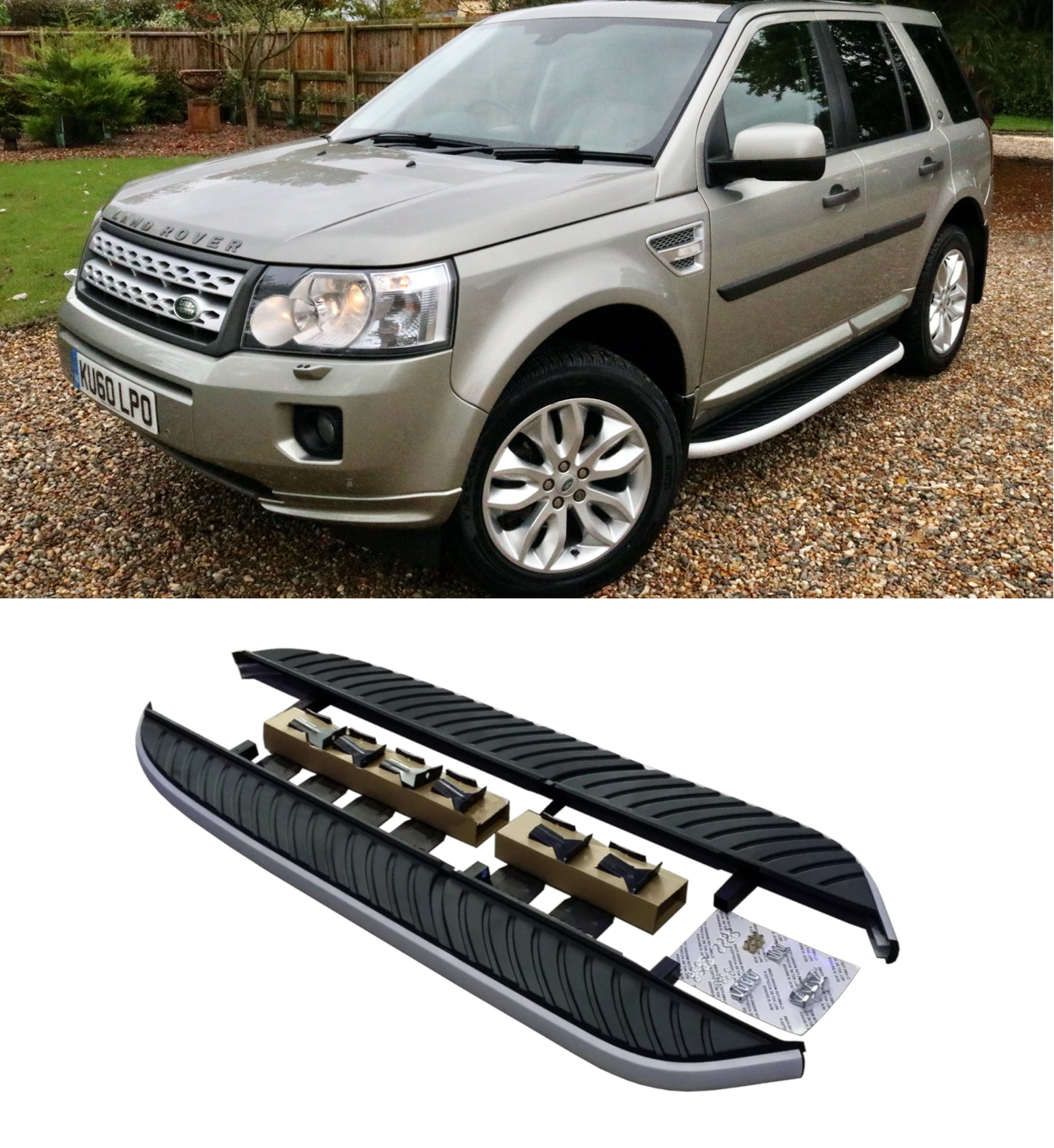 thumbnail image 2 of Aluminium Side Steps Running Boards For Land Rover Discovery 3 & 4 2004-2016 Silver 2 of 6