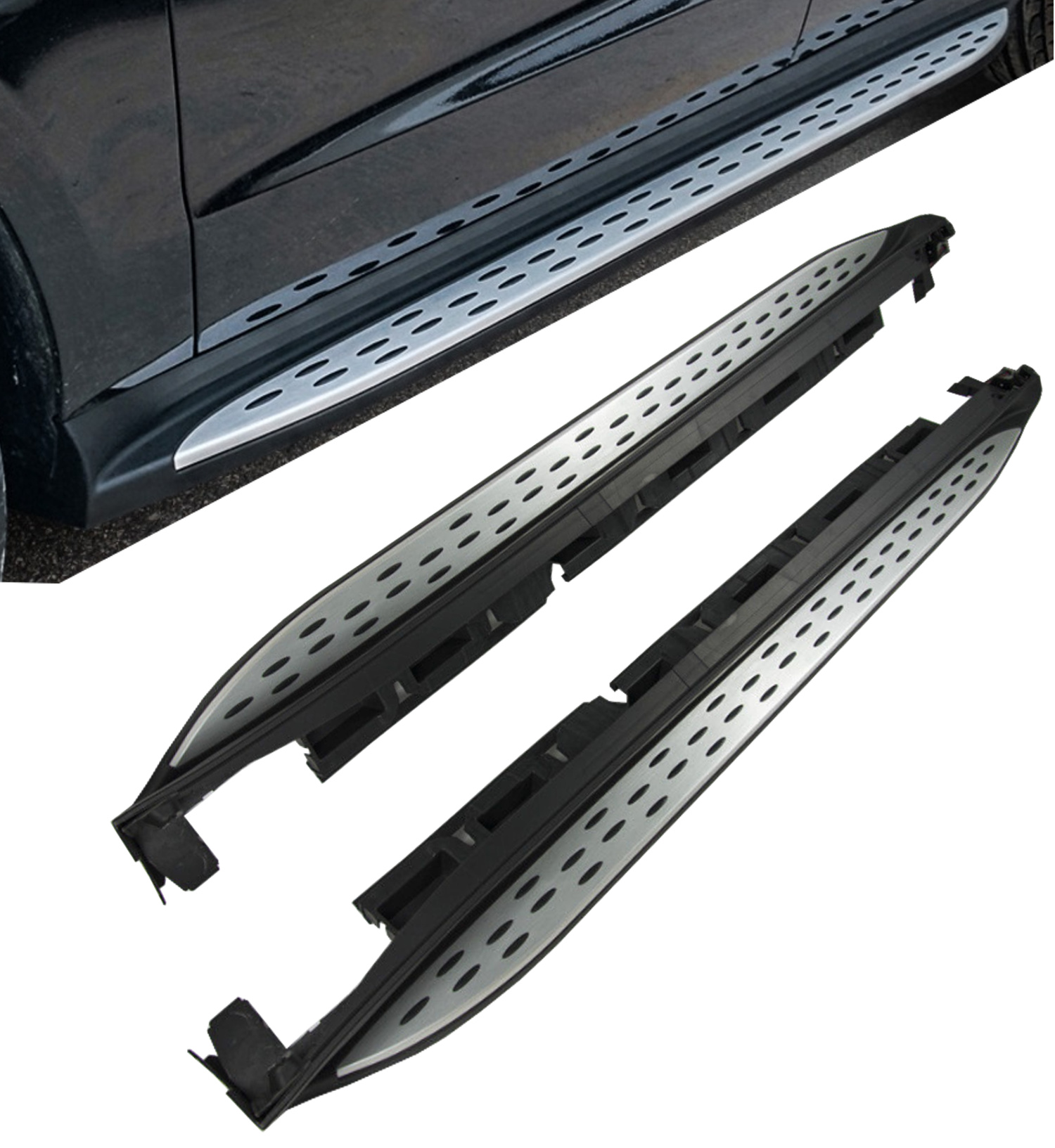 thumbnail interactive-video image 1 of KARPAL Running Boards – Mercedes-Benz GL/GLS X166 2013-2019 – Pair – Black/Silver 1 of 5