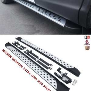 SIDE STEPS RUNNING BOARDS SET NEW STYLE BLACK FOR NISSAN QASHQAI 2015-2018