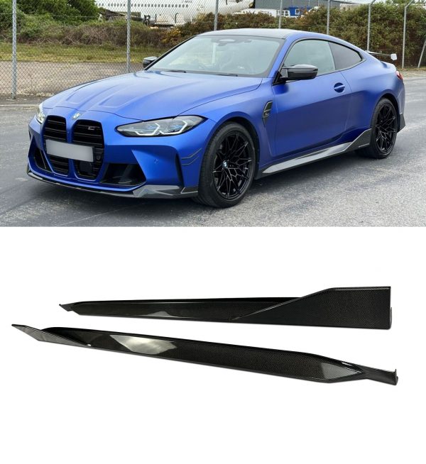SIDE SKIRT EXTENSION BLADES REAL CARBON FIBRE FOR BMW 4 SERIES G22 G82 M4 2020+ - Image 2