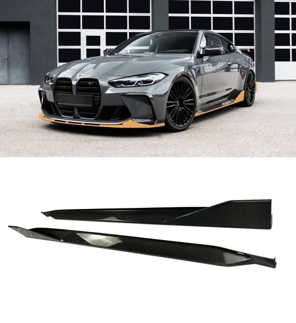 SIDE SKIRT EXTENSION BLADES REAL CARBON FIBRE FOR BMW 4 SERIES G22 G82 M4 2020+ - Image 3