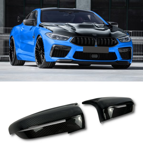 SIDE WING MIRROR COVERS CAPS M8 STYLE CARBON FIBRE FOR BMW 8 SERIES G14 G15 G16 2018+ - Image 3