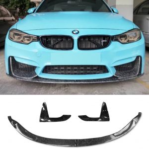 FRONT LIP SPLITTER 3PCS FORGED CARBON FIBRE FOR BMW M3 F80 M4 F82 F83 2014-2020