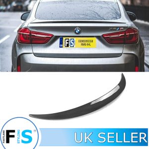 BMW X6 F16 X6M F86 M SPORT REAL CARBON FIBRE PERFORMANCE REAR BOOT SPOILER LIP OEM FIT