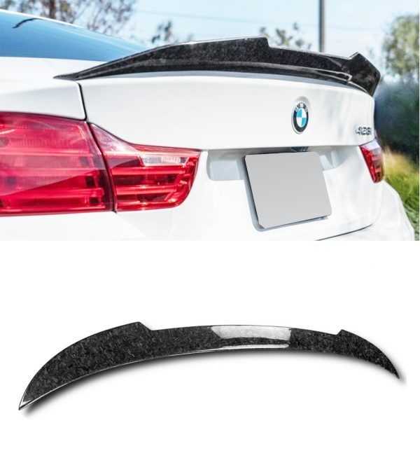 REAR BOOT SPOILER V STYLE FORGED CARBON FIBRE FOR BMW 4 SERIES F33 F83 M4 14-20 - Image 2