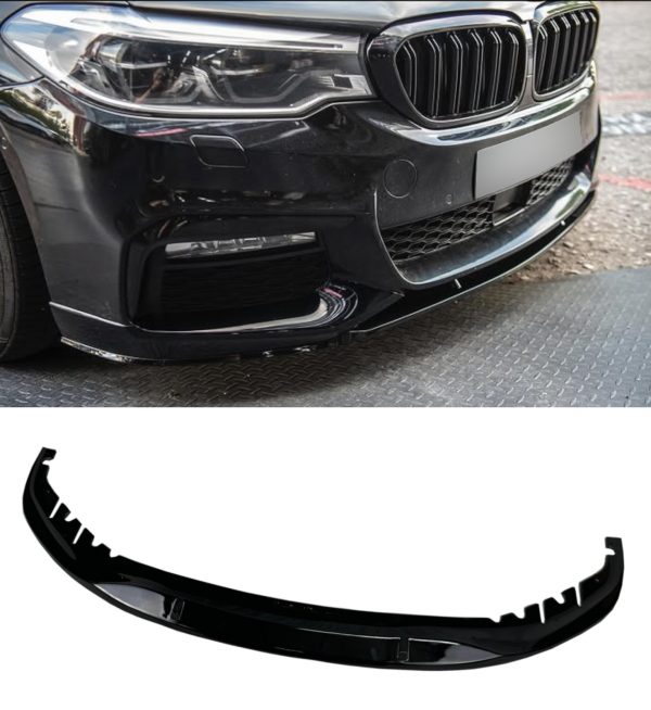 FRONT LIP SPLITTER SPOILER M PERFORMANCE GLOSS BLACK FOR BMW 5 SERIES G30 G31 2017-2020 - Image 2