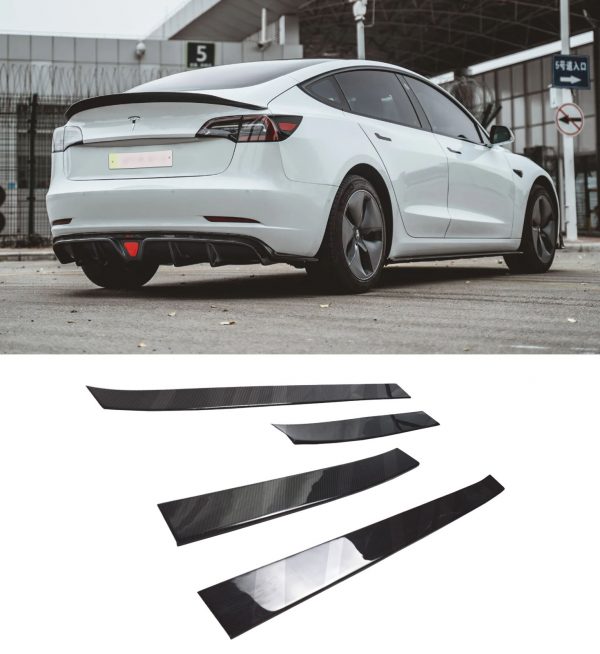 REAL CARBON FIBRE SIDE SKIRT EXTENSION BLADES FOR TESLA MODEL X 2016+ - Image 5