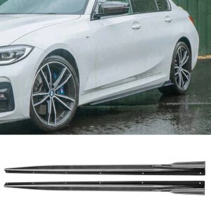 SIDE SKIRTS EXTENSION BLADES REAL CARBON FIBRE FOR BMW 3 SERIES G20 G21 2018+