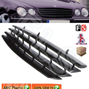 BRABUS STYLE FRONT GRILLE MERCEDES CL CLASS W215 2000-2006 CHROME BLACK GRILL