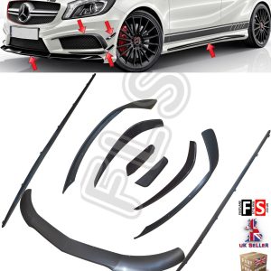 MERCEDES BENZ W176 A CLASS A45 AMG AERO PACK FRONT KIT SPLITTER SKIRTS FINS