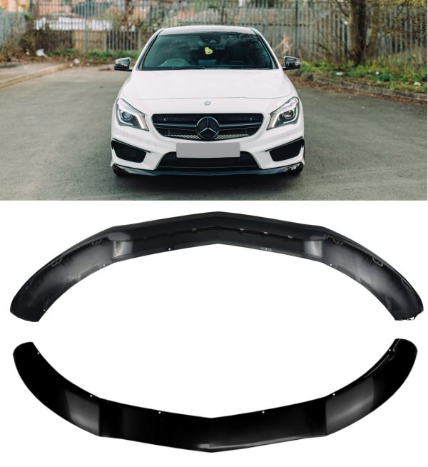 FRONT LIP SPLITTER AERO KIT FINS MATTE BLACK FOR MERCEDES CLA C117 X117 13-16 - Image 2