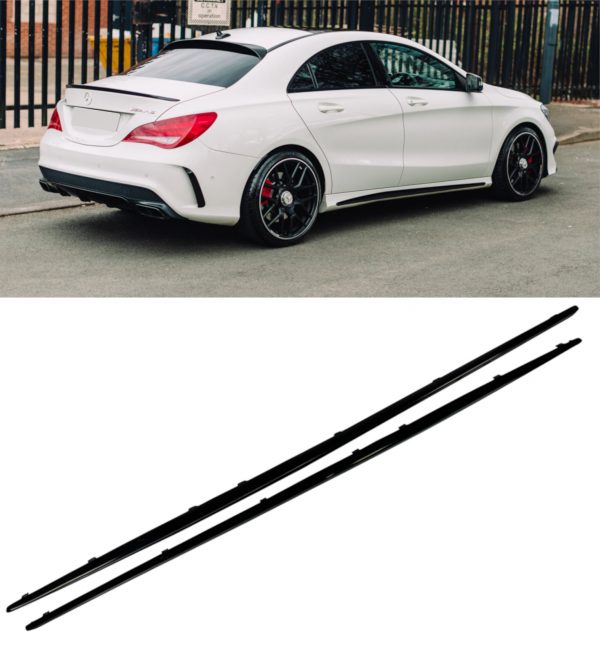 FRONT LIP SPLITTER AERO KIT FINS MATTE BLACK FOR MERCEDES CLA C117 X117 13-16 - Image 5