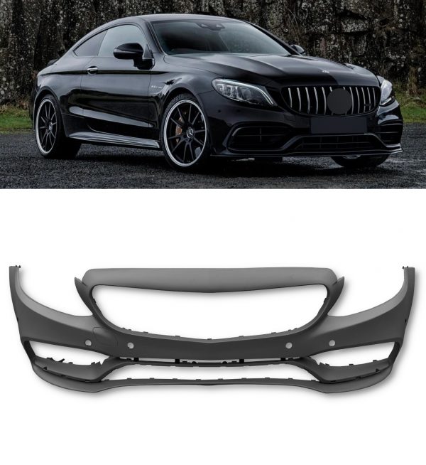 FRONT BUMPER BODYKIT CONVERSION PRIMED C63 LOOK FOR MERCEDES C CLASS W205 A205 C205 S205 2014-2018 - Image 3