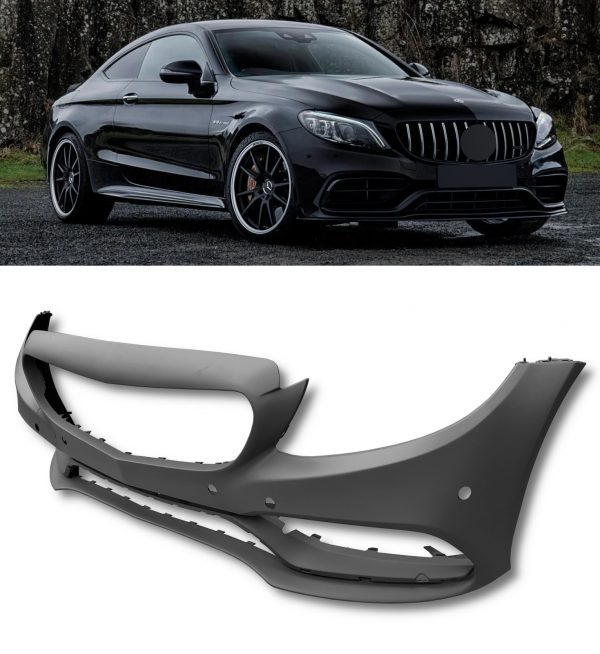 FRONT BUMPER BODYKIT CONVERSION PRIMED C63 LOOK FOR MERCEDES C CLASS W205 A205 C205 S205 2014-2018 - Image 4