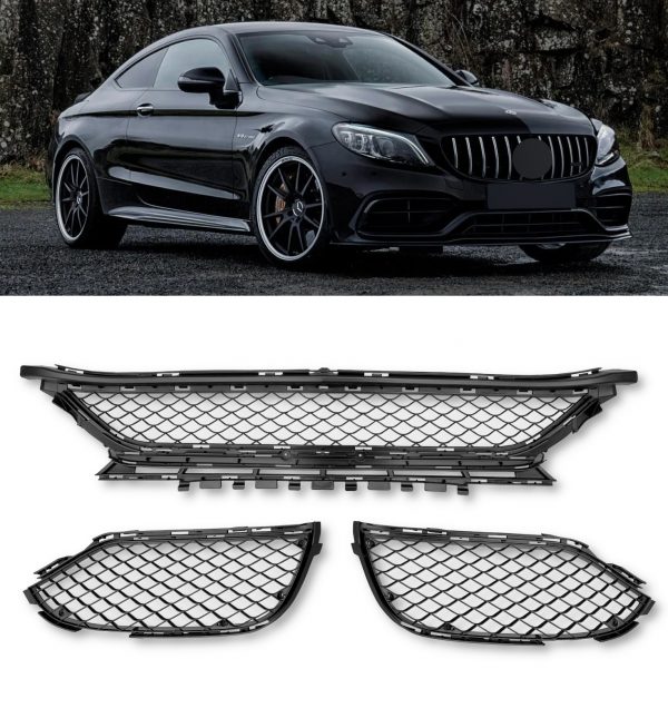 FRONT BUMPER BODYKIT CONVERSION PRIMED C63 LOOK FOR MERCEDES C CLASS W205 A205 C205 S205 2014-2018 - Image 8