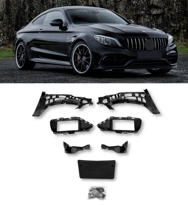 FRONT BUMPER BODYKIT CONVERSION PRIMED C63 LOOK FOR MERCEDES C CLASS W205 A205 C205 S205 2014-2018 - Image 10