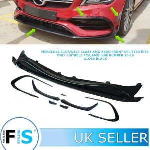 MERCEDES CLA C117 X117 - CLA45 STYLE AMG FRONT BUMPER AERO KIT GLOSS BLACK 2016-2019