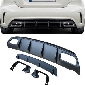 MERCEDES A CLASS A45 AMG W176 REAR DIFFUSER SPORT EDITION MATTE BLACK W/O TIPS