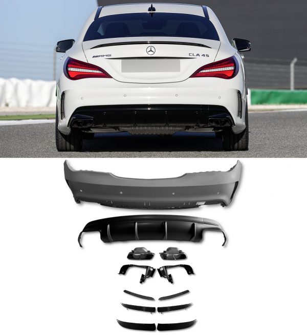 REAR BUMPER BODYKIT CONVERSION PRIMED CLA45 LOOK FOR MERCEDES CLA CLASS 2013-2019