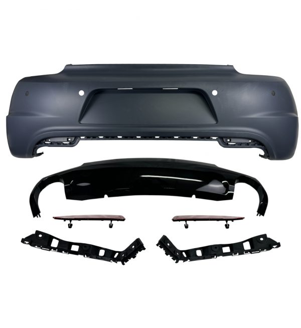 REAR BUMPER WITH EXHAUSTS OUTLET DIFFUSER R LOOK FOR VW SCIROCCO 2010-2015