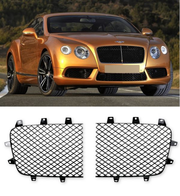 FRONT GRILLE MESH RADIATOR GLOSS BLACK FOR BENTLEY CONTINENTAL GT 2012-2016