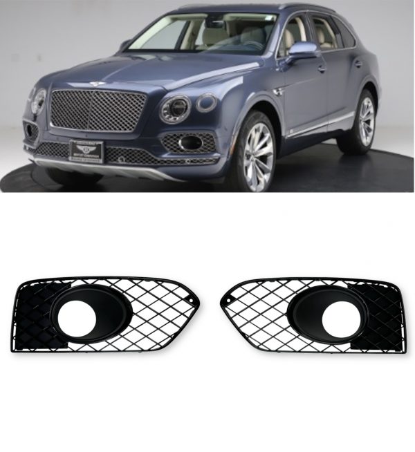 FRONT GRILLE FOG LIGHT WITH HOLE REPLACEMENT GLOSS BLACK FOR BENTLEY BENTAYGA