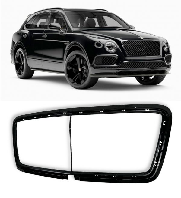 FRONT GRILLE SURROUND GLOSS BLACK FOR BENTLEY BENTAYGA 2016-2019 - Image 3