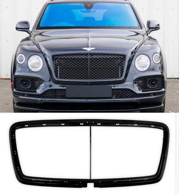 FRONT GRILLE SURROUND GLOSS BLACK FOR BENTLEY BENTAYGA 2016-2019