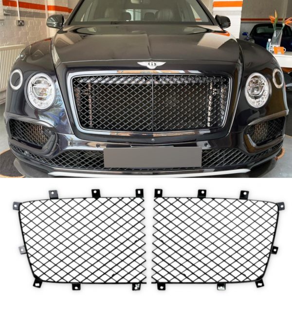 FRONT GRILLE MESH RADIATOR GLOSS BLACK FOR BENTLEY BENTAYGA 2016-2019