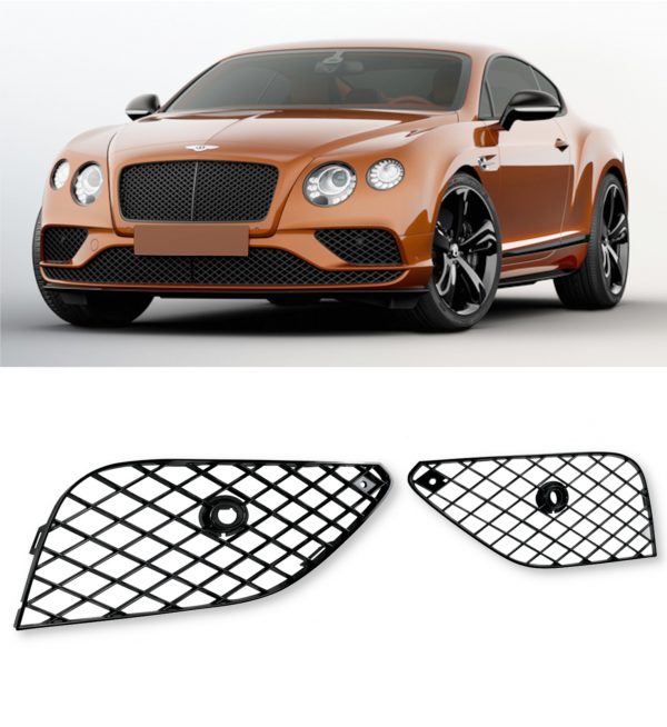 FRONT GRILLE FOG LIGHT GLOSS BLACK REPLACEMENTS FOR BENTLEY CONTINENTAL GT 2017+ - Image 3