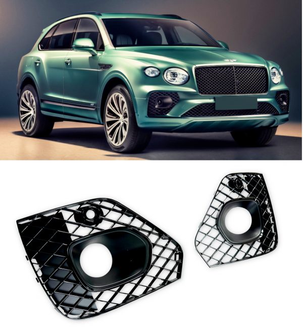 FRONT BUMPER FOG LIGHT WITH HOLE GLOSS BLACK FOR BENTLEY BENTAYGA 2020+ - Image 2