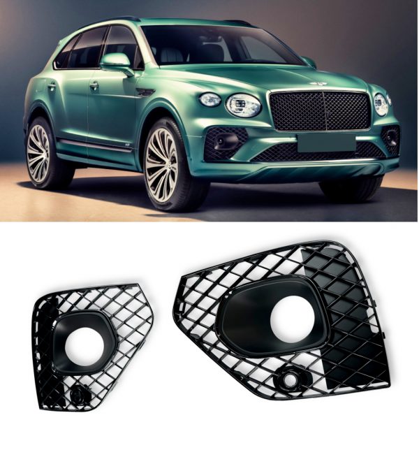 FRONT BUMPER FOG LIGHT WITH HOLE GLOSS BLACK FOR BENTLEY BENTAYGA 2020+ - Image 3