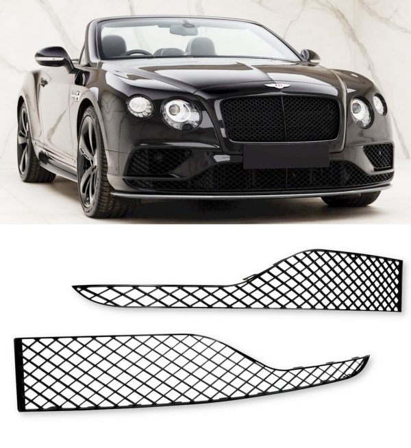 FRONT BUMPER GRILLE REPLACEMENTS GLOSS BLACK FOR BENTLEY CONTINENTAL GT 2017+ - Image 2