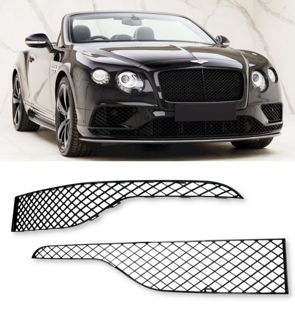 FRONT BUMPER GRILLE REPLACEMENTS GLOSS BLACK FOR BENTLEY CONTINENTAL GT 2017+ - Image 3