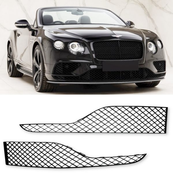 FRONT BUMPER GRILLE REPLACEMENTS GLOSS BLACK FOR BENTLEY CONTINENTAL GT 2017+