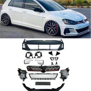 FRONT BUMPER WITH GRILLE BODY KIT GTI LOOK PRIMED FOR VW GOLF MK7.5