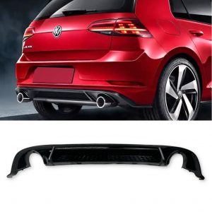 REAR DIFFUSER GTI LOOK GLOSS BLACK FOR VW GOLF MK7.5 R-LINE 2017-2020