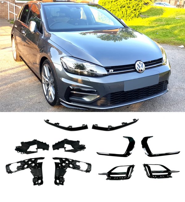 FRONT BUMPER BODY KIT GOLF R LOOK PRIMED FOR VW GOLF MK7.5 2017-2021 - Image 5